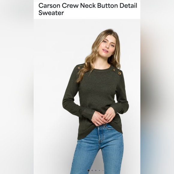 PINK CLOVER 🛍 Carson Button Detail Crew Neck Sweater - Size L - Picture 11 of 11